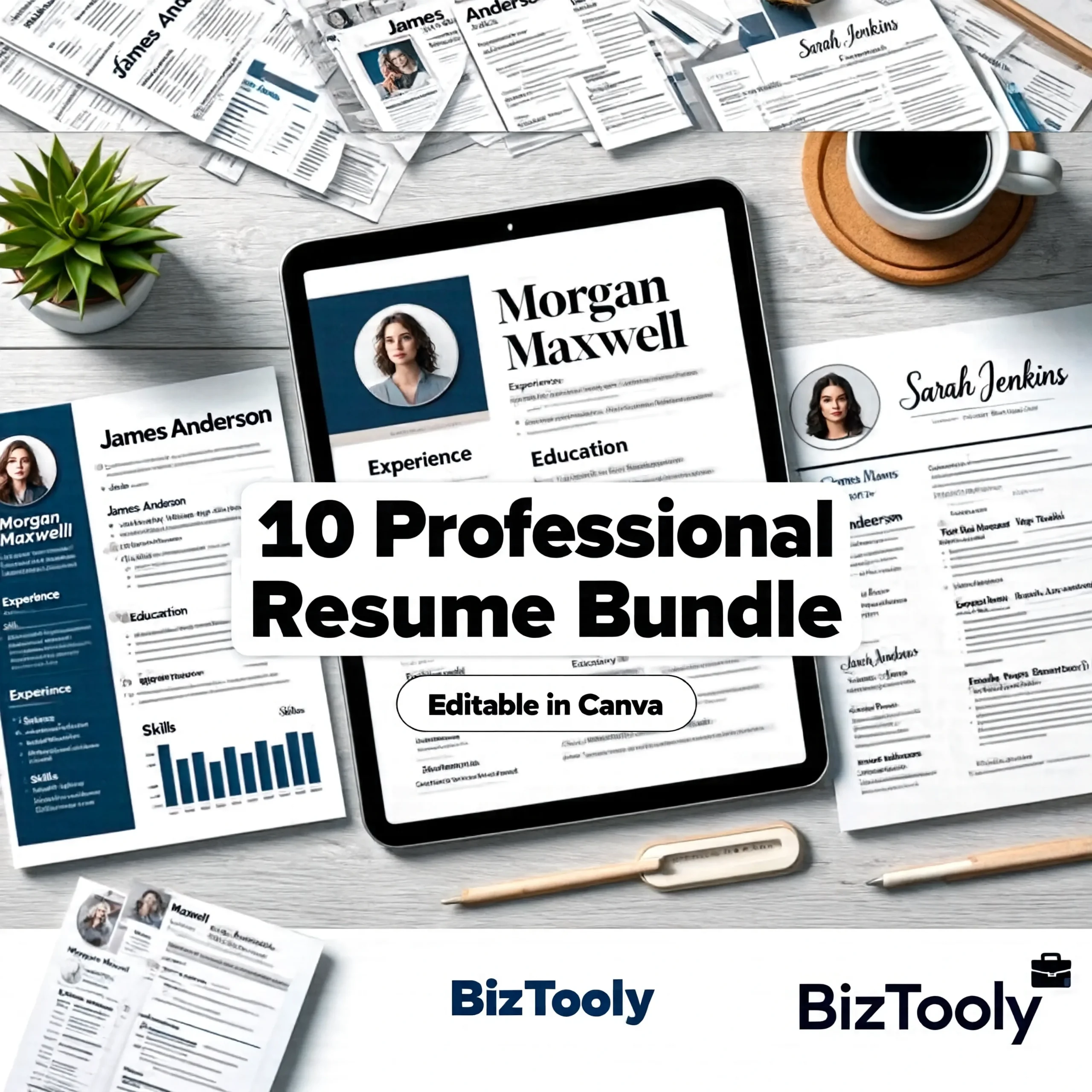 canva template bundle: "biztooy professional resume bundle | 10 modern cv templates" canva template bundle: "biztooy professional resume bundle | 10 modern cv templates"