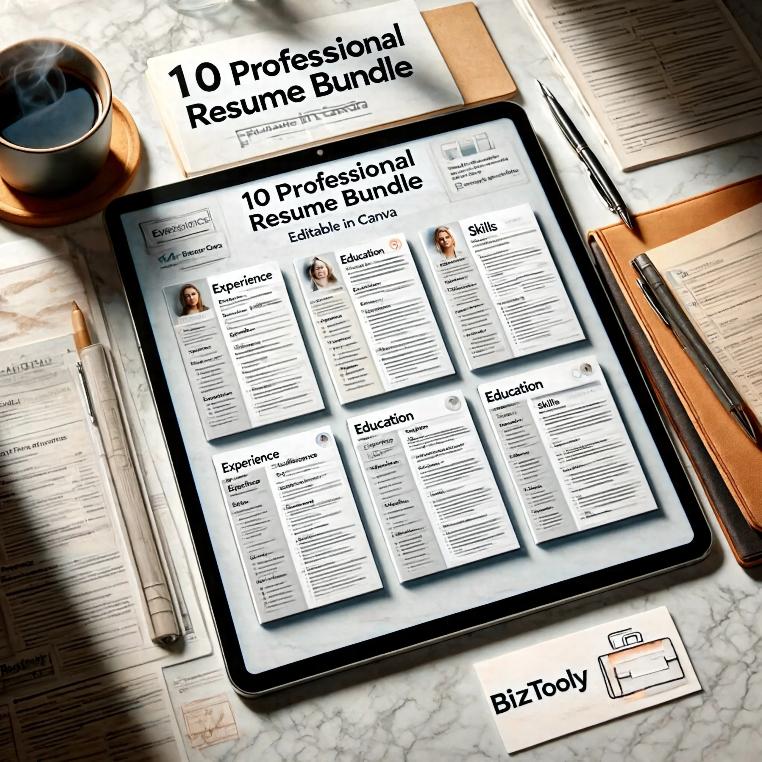 canva template bundle: "biztooy professional resume bundle | 10 modern cv templates" canva template bundle: "biztooy professional resume bundle | 10 modern cv templates"